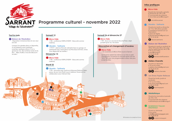 programme culturel Sarrant en Novembre
