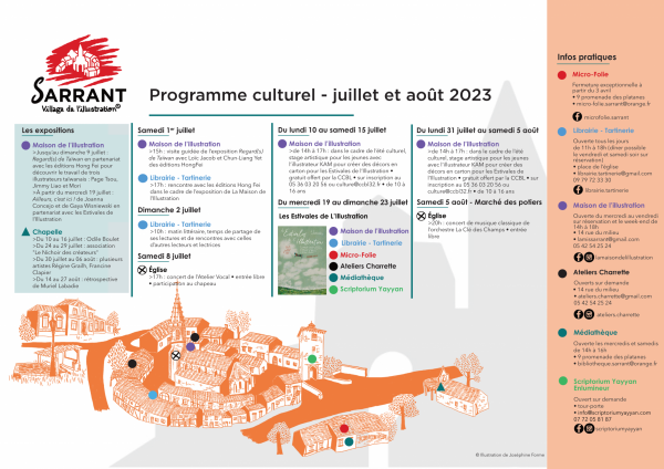 programme culturel Sarrant en Juillet-Août